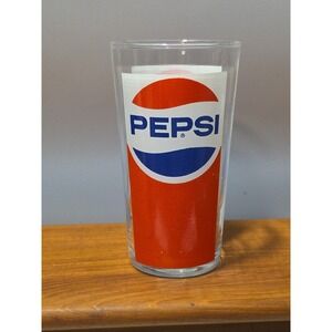 8OZ‎ PEPSI COLA DRINKING GLASS RED WHITE BLUE LOGO Vintage Advertisement